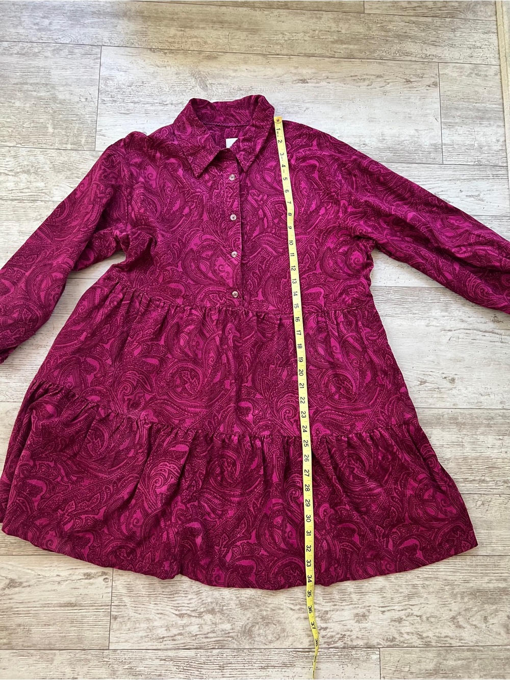 The Bettina Tiered Shirt Dress by Maeve Mini Corduroy
Edition Size M - Picture 12 of 16